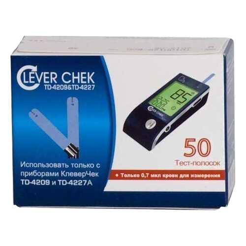 Тест-полоски для глюкометра TaiDoc Clever Chek TD-4227/TD-4209 50 шт. в Аптека 36,6