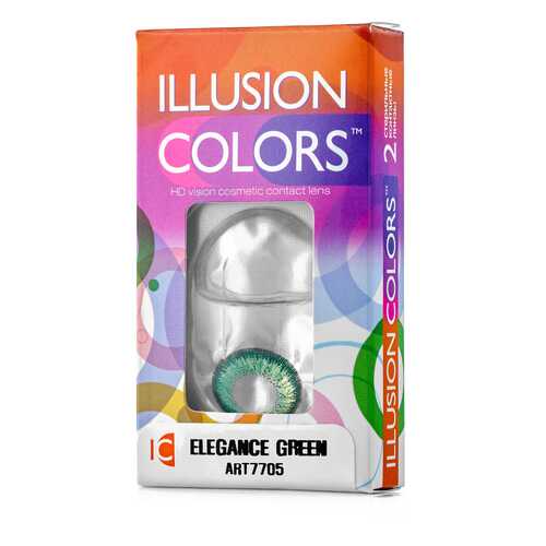 Контактные линзы ILLUSION colors Elegance 2 линзы -2.0D green зеленый в Аптека 36,6