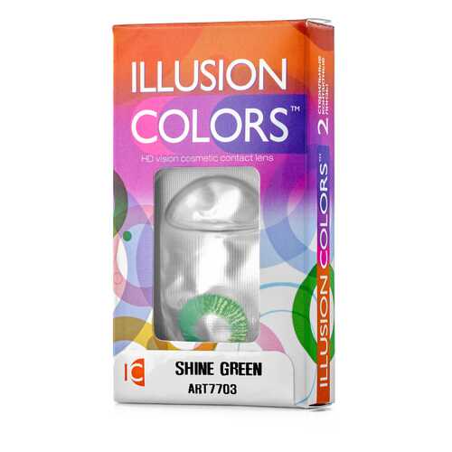 Контактные линзы ILLUSION colors Shine 2 линзы -1.0D green зеленый в Аптека 36,6