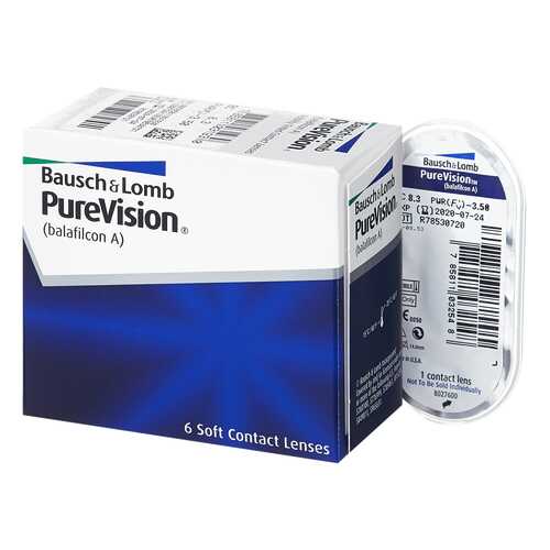 Контактные линзы PureVision 6 линз R 8,3 -1,75 в Аптека 36,6