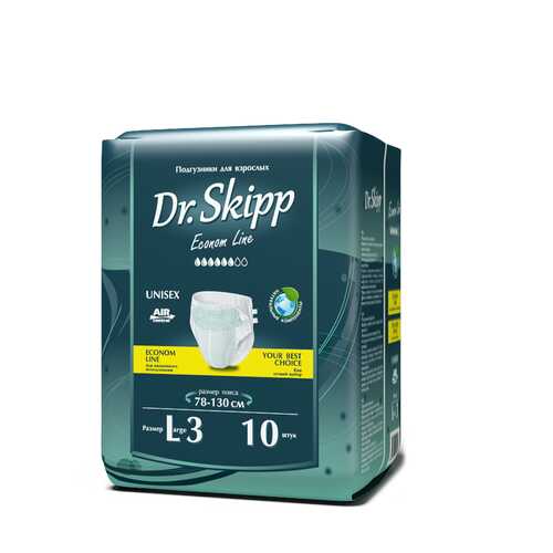 Подгузники для взрослых Dr. Skipp Econom Line размер L 10 шт. в Аптека 36,6